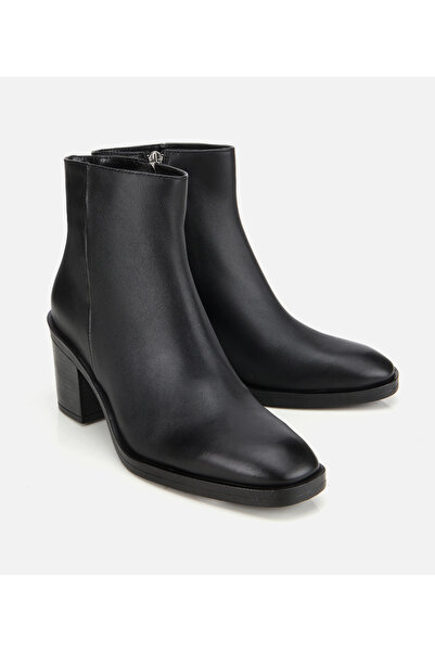 Hotiç Kadın Deri Siyah Bilekte Topuklu Bot