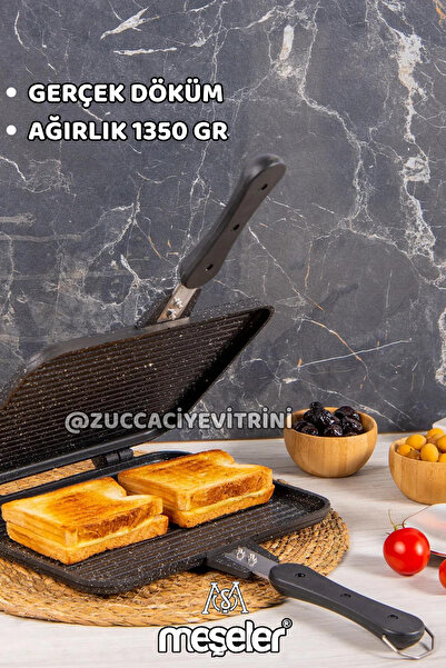züccaciyevitrini Oaks Granite Casting Hand Toast And Grill Pan 26 Cm Black
