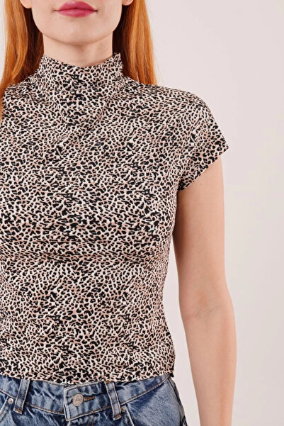 fh fashionhere Γυναικείο μπλουζάκι με κοντομάνικο Leopard Basic