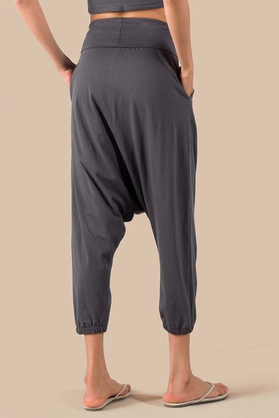 Barine Pantaloni largi de damă, antracit