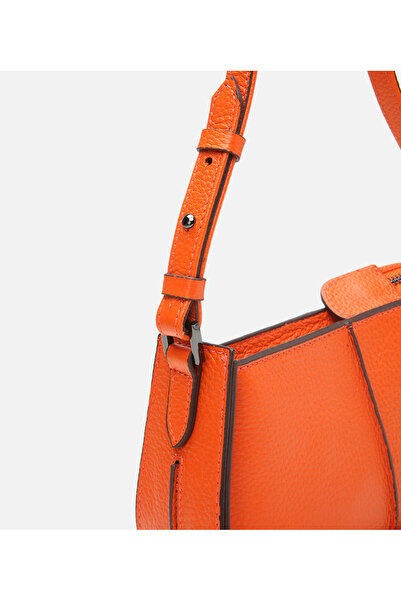 Hotiç Women's Leather Orange Adjustable Strap Mini Bag