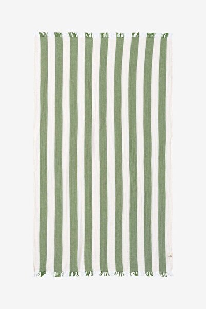 Barine Striped Gauze Pamuk Peştamal Yeşil 90x175
