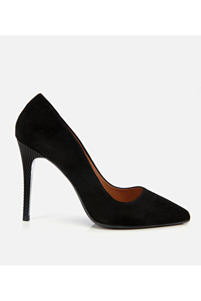 Hotiç Women's Suede Leather Black Stiletto