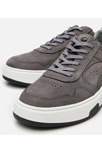 Hotiç Erkek Nubuk Deri Yüksek Tabanlı Antrasit Spor Ayakkabı