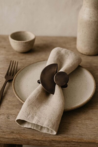 Barine Мемфіс Напівкруглий візерунок з рисового паперу Серветка Кільце 4-х ко...