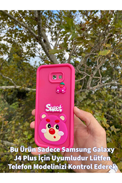 GtTech Samsung Galaxy J4 Plus Uyumlu Sweet Ayıcık 3D Figürlü Darbe Korumalı S...