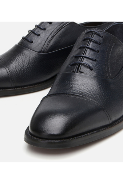 Hotiç Чоловічі шкіряні сині класичні туфлі на шнурівці