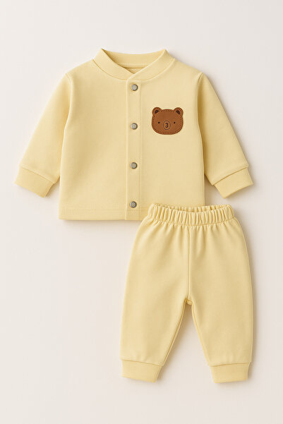 Oz Baby Pamuklu Likralı Önden Çıtlı 4 Mevsim Bebek Takımı (6-24 Ay)