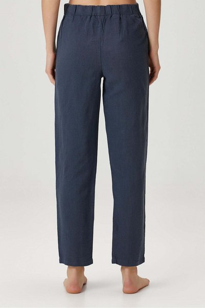 Barine Lino Linen Pajama Pants Navy Blue