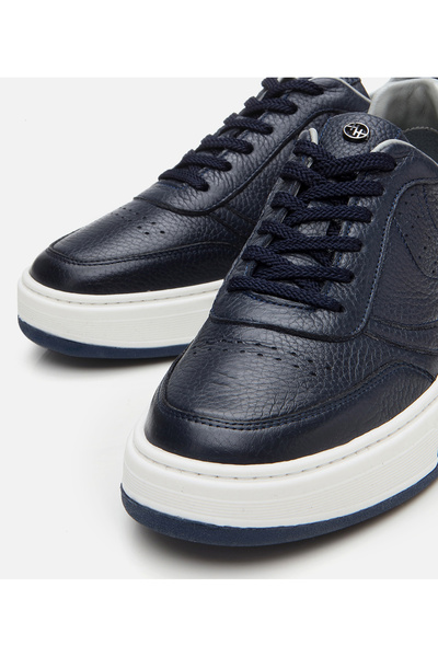 Hotiç Чоловічі шкіряні сині спортивні кросівки на високій підошві