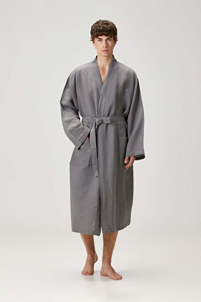 Barine Kimono unisex din in spălat Serenity, gri