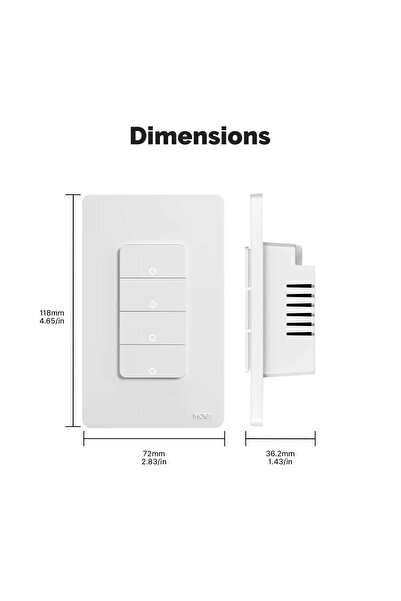 MOES accessories for the room Tuya 4-Gang WiFi Smart Switch, App Control, Neutral Wire Required