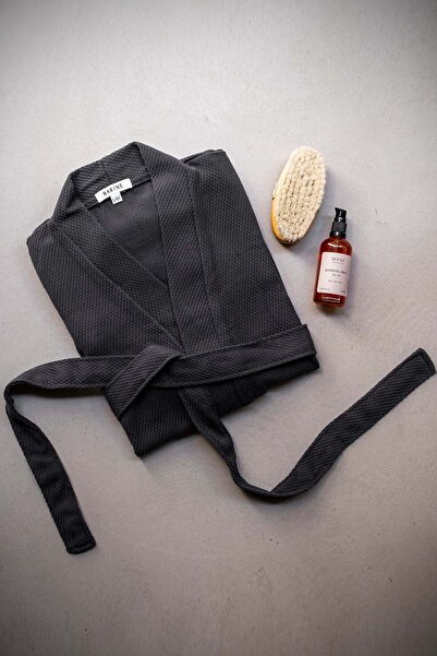 Barine Anthracite Baklava Cotton Bathrobe