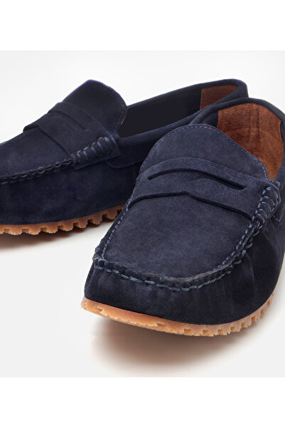 Hotiç Чоловічі замшеві шкіряні темно-сині лофери на гнучкій підошві для щоденного носіння