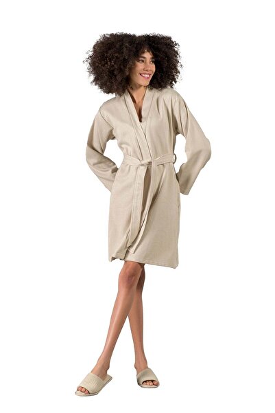 Barine Μπουρνούζι από βαμβάκι μπεζ μπακλαβά