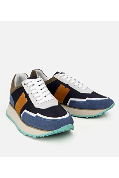 Hotiç Чоловічі шкіряні темно-сині кросівки