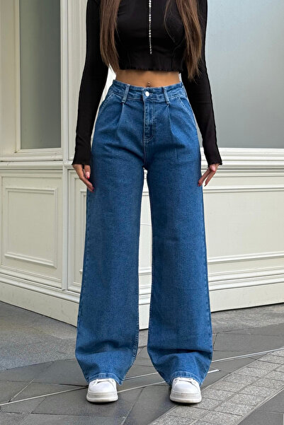 BİKELİFE Women's High Waist Wide Leg Stretchy Casual Pleated Palazzo Pants