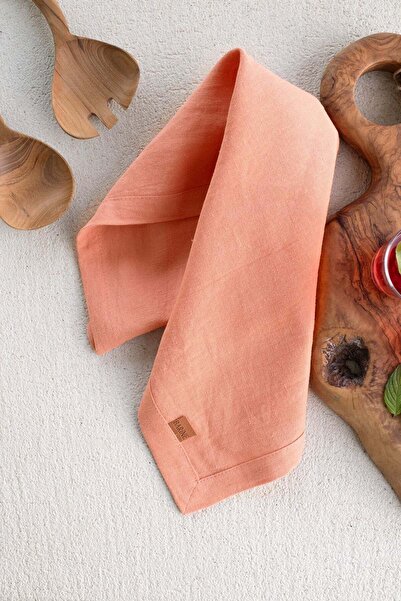 Barine Пелюстка з льону кольору персика, 2 шт. - 45x45