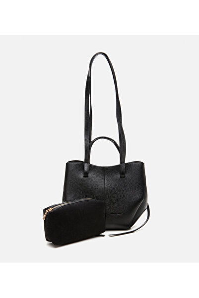Hotiç Women's Leather Black Tote Bag
