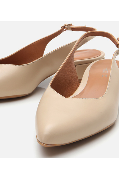 Hotiç Kadın Deri Bej Arkası Açık Babet