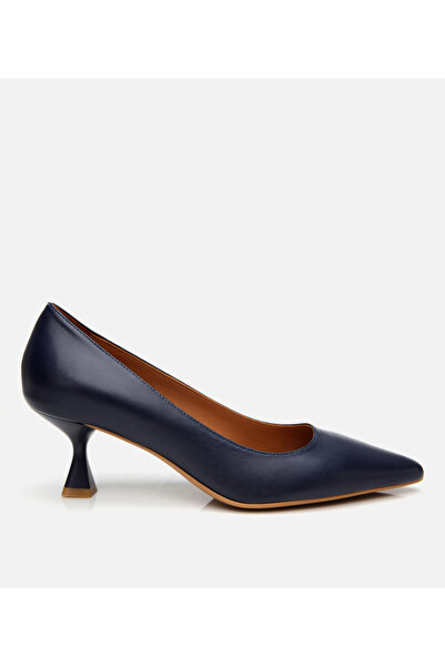 Hotiç Women's Leather Navy Blue Stiletto
