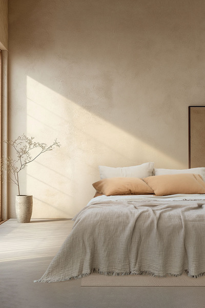 Barine Cocoon 4 Katlı Müslin Yatak Örtüsü Bej