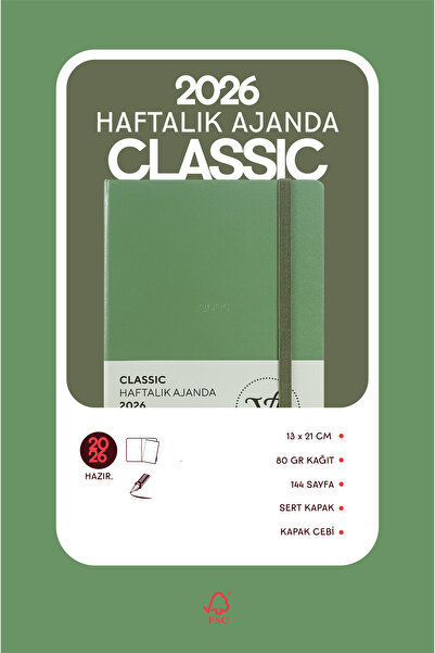 Victoria's Journals Classic 2026 Weekly Agenda 13X21 cm Hard Cover.