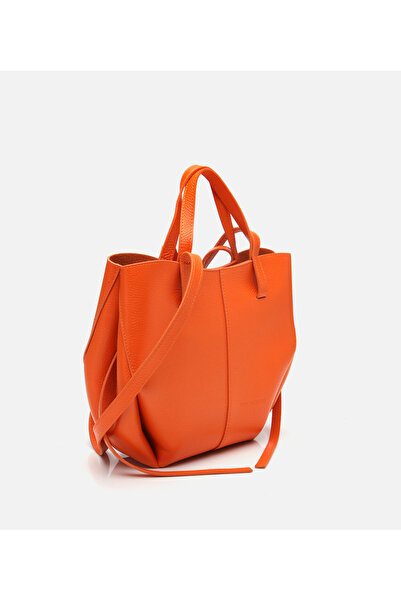 Hotiç Women's Leather Orange Tote Bag