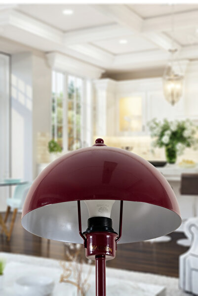 Marrien Modena Retro Bordo Metal Başlıklı Tek Ayaklı Lambader