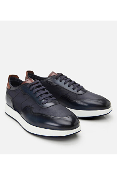 Hotiç Чоловічі шкіряні темно-сині кросівки