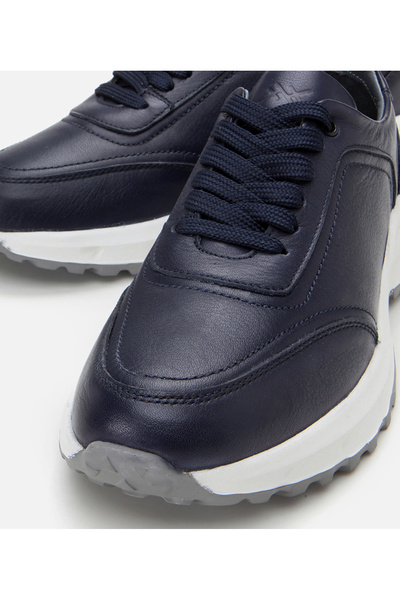 Hotiç Чоловічі шкіряні сині кросівки з м'якою підошвою