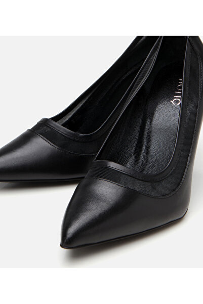 Hotiç Women's Leather Black Transparent Detailed Stiletto