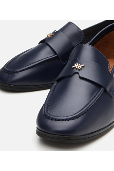 Hotiç Kadın Deri Lacivert Esnek Tabanlı Klasik Loafer