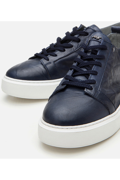 Hotiç Чоловічі шкіряні темно-сині кросівки на легкій підошві