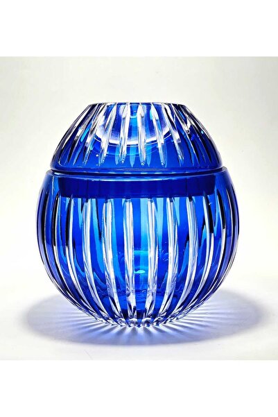 Kristal Market Ручна робота, вирізаний кришталь, вертикальний візерунок, декоративна тарілка, серветниця з кришкою