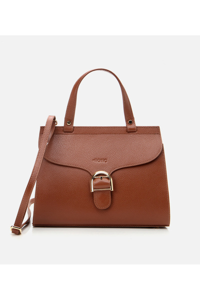 Hotiç Genuine Leather Tan Women's Bag
