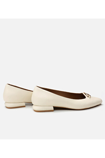 Hotiç Women's Leather Ecru Ballerinas