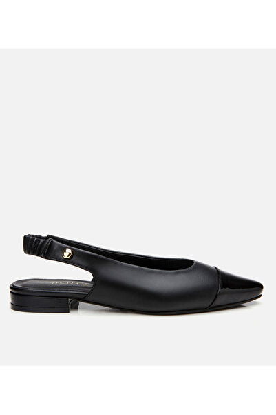 Hotiç Дамски кожени черни балерини с отворен гръб
