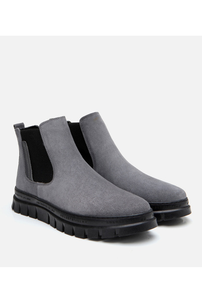 Hotiç Men's Leather Gray Casual Boots