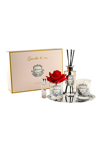 Guerlie and co. Luxury Silver Set Kırmızı Gül