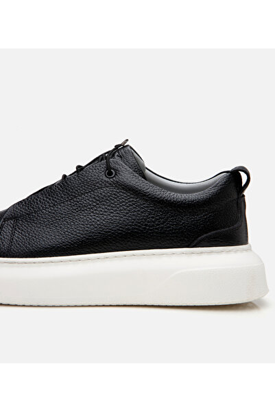 Hotiç Men's Leather Black Ultra Light Sole Sports Shoes