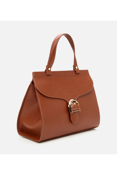 Hotiç Genuine Leather Tan Women's Bag