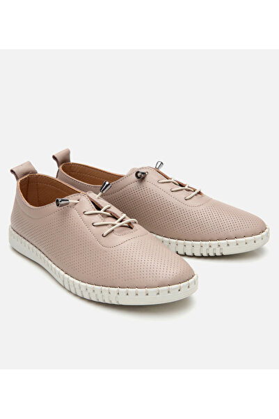 Hotiç Women's Leather Mink Flat Shoes