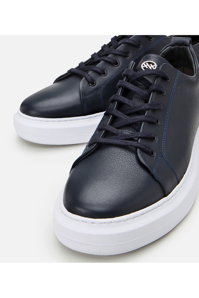 Hotiç Чоловічі шкіряні сині спортивні кросівки на зручній підошві