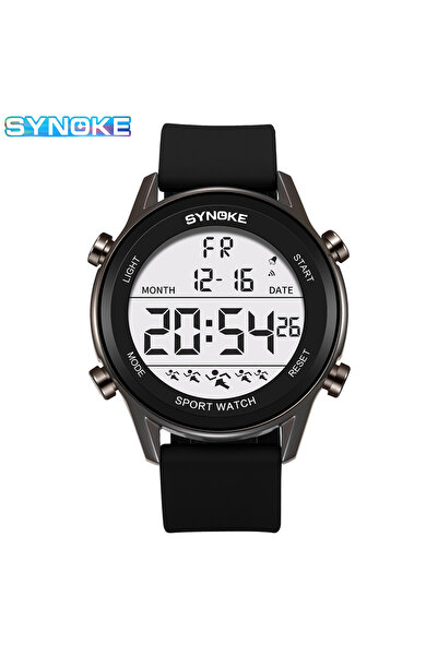 Choice ساعة SYNOKE سوداء للرجال للرياضة الخارجية متعددة الوظائف ومقاومة للماء...