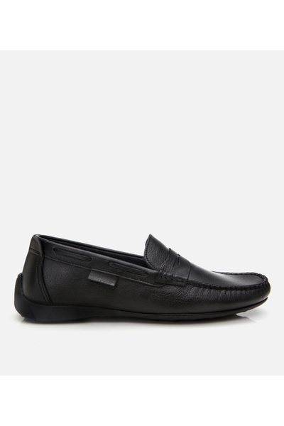 Hotiç Genuine Leather Men's Black Loafer