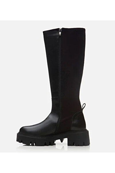 Hotiç Women's Leather Black Stretch Boots