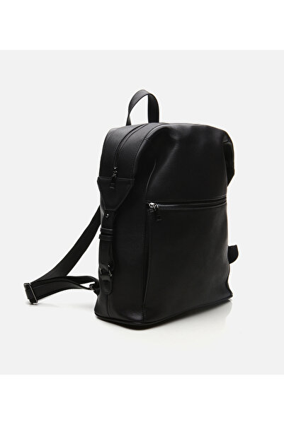 Hotiç Men's Leather Black Backpack