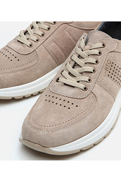 Hotiç Men's Leather Beige Sports Shoes