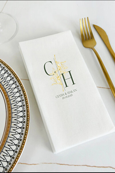 loyderlena 100 Adet Kişiye Özel İsim Baskılı Peçete Düğün Nişan Söz Peçetesi ...